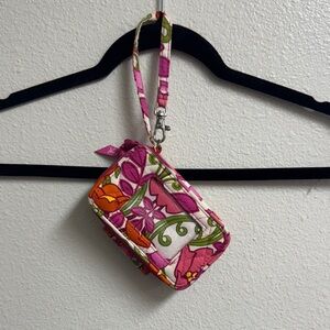 Vera Bradley Pink and Orange Floral Wristlet